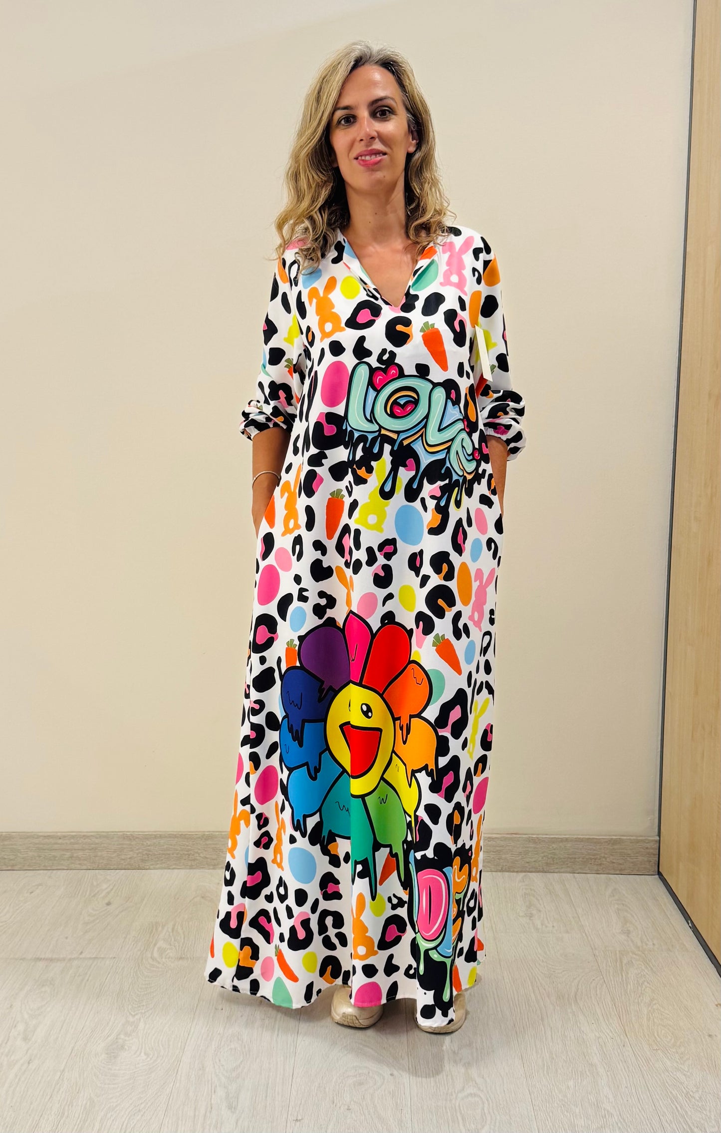 VESTIDO MAXI POP ART SMILE
