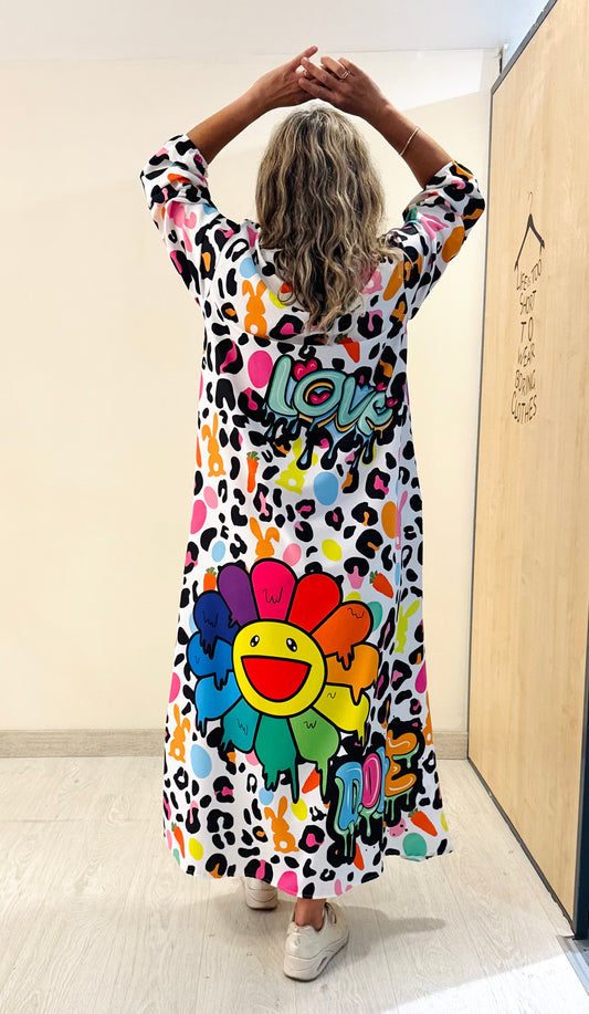 VESTIDO MAXI POP ART SMILE