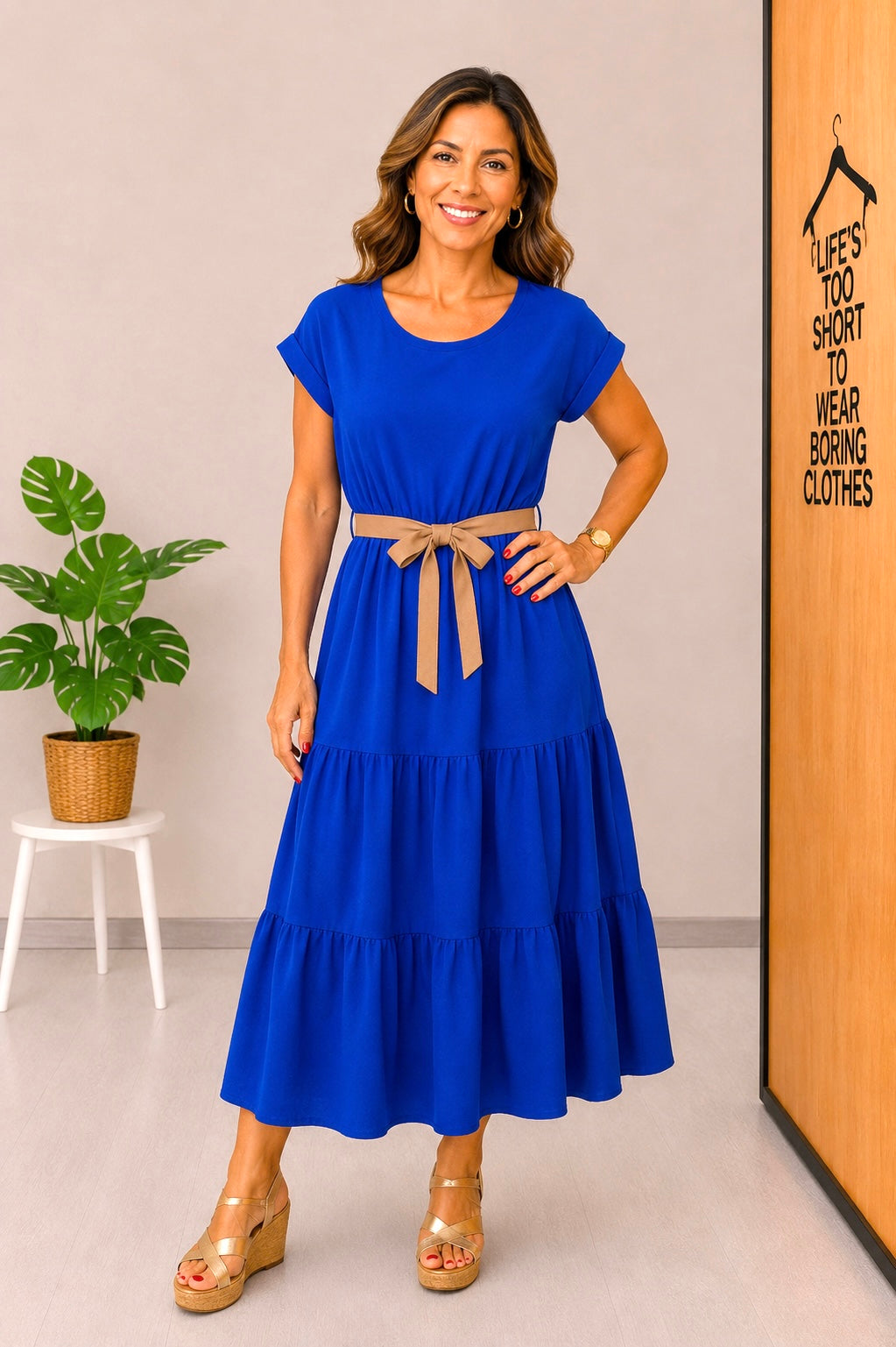 VESTIDO LISO VOLANTES