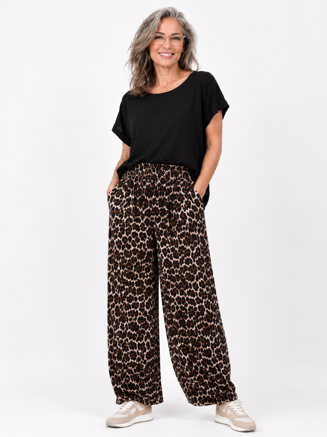 PANTALÓN CLARO PALAZZO ANIMAL PRINT