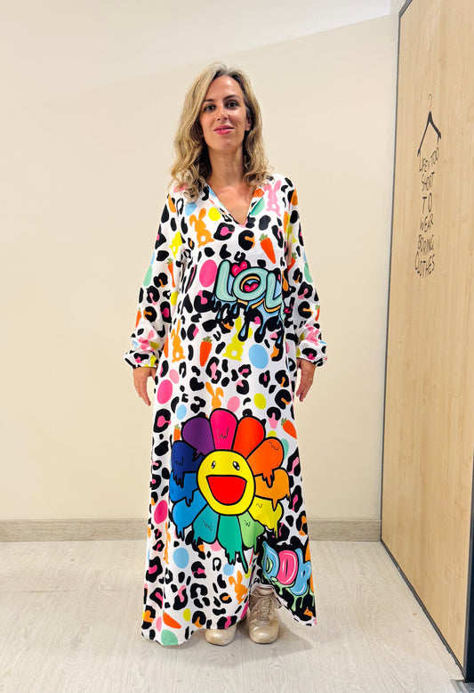 VESTIDO MAXI POP ART SMILE