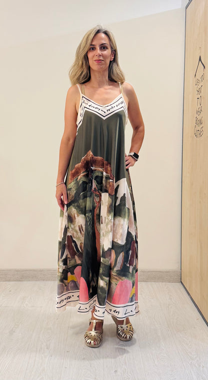 VESTIDO SATINADO ACUARELA