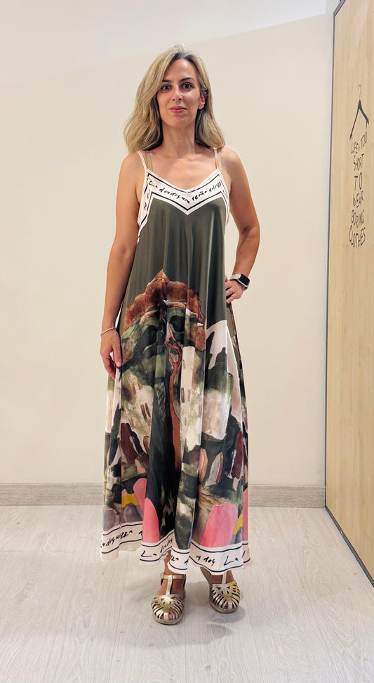 VESTIDO SATINADO ACUARELA