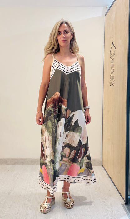 VESTIDO SATINADO ACUARELA
