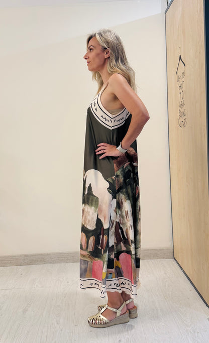 VESTIDO SATINADO ACUARELA