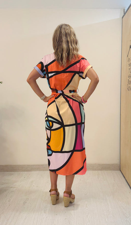 VESTIDO CAMISERO CUBISTA