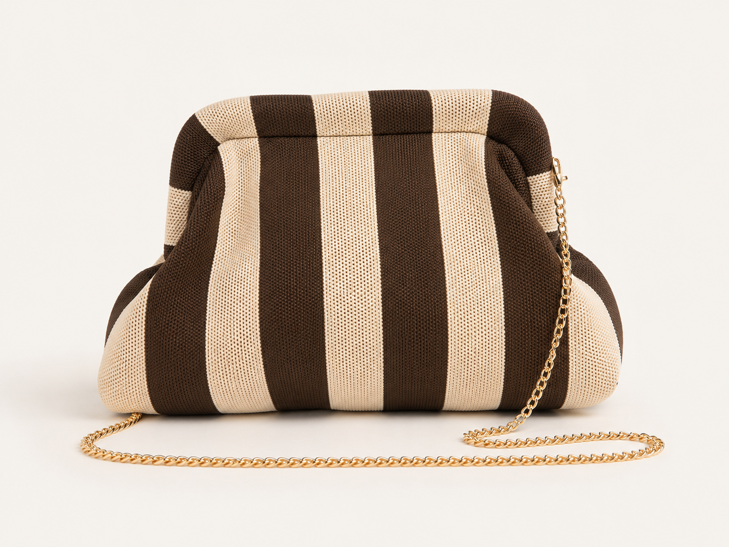 Bolso Clutch Rayas Chocolate & Vainilla