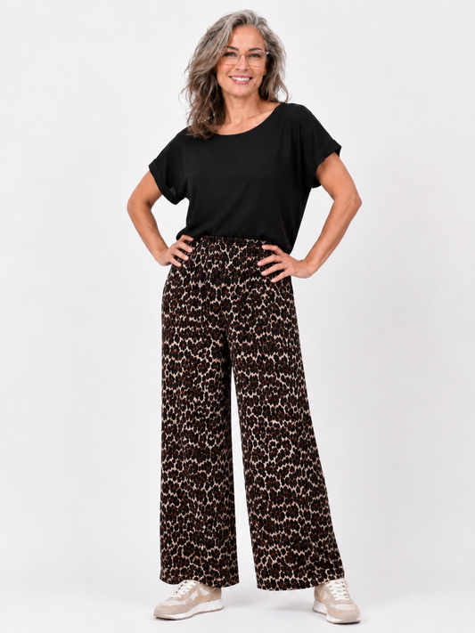 PANTALÓN CLARO PALAZZO ANIMAL PRINT