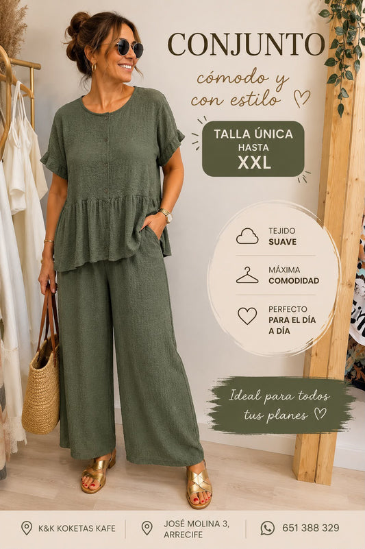 CONJUNTO TEXTURA OLIVA
